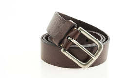 Brown leather belt for man