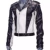 Double color leather jacket