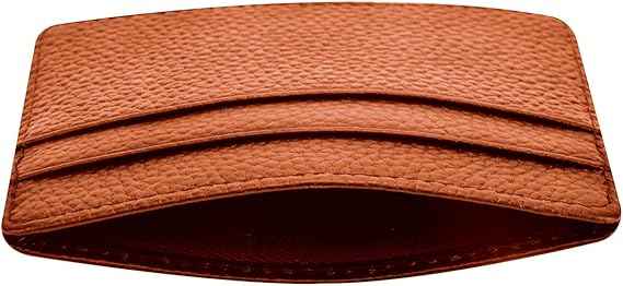 Back view of slim leather credit card holder